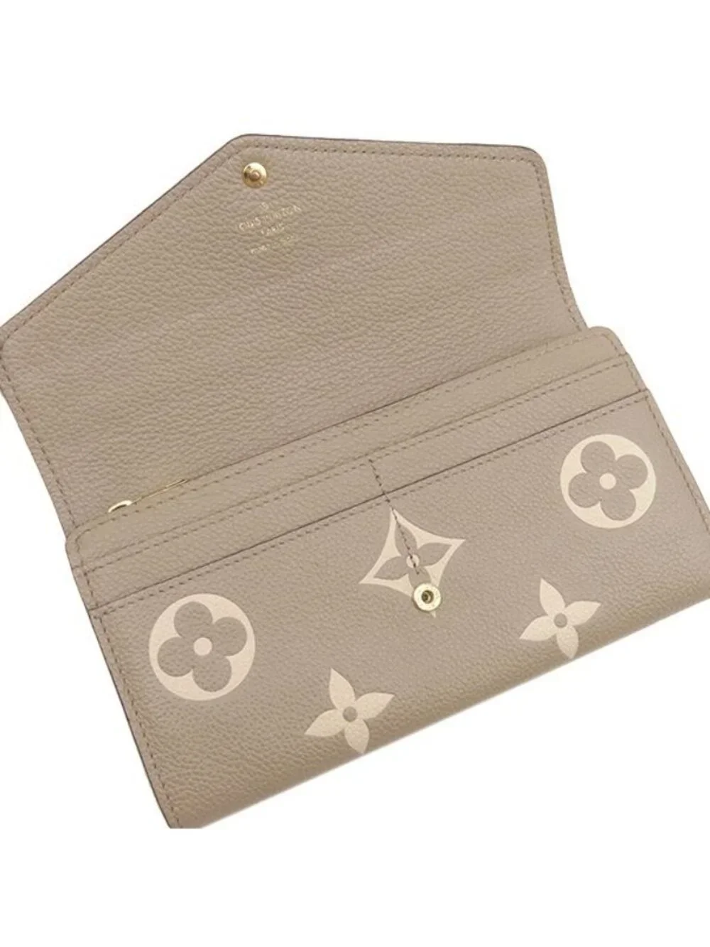 Louis Vuitton Wallet Portefeuille Sarah NM Monogram Empreinte Tourterelle Cream